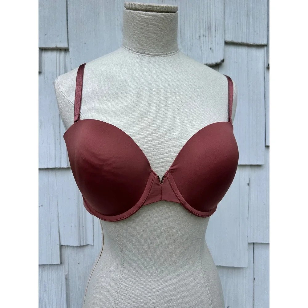 Victoria's‎ Secret Multi-Way Padded Underwire Bra 34DD Dark Rose Gold V Hardware